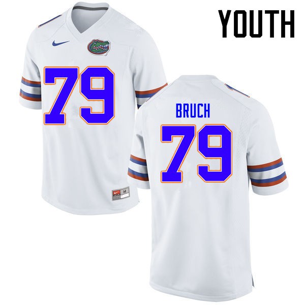 Florida Gators Youth #79 Dallas Bruch College Football Jerseys White